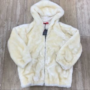 n:Philanthropy Cream Faux Fur Hooded Jacket
